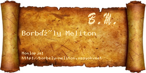 Borbély Meliton névjegykártya